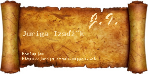 Juriga Izsák névjegykártya